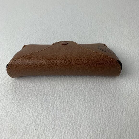 Ray-Ban Brown Semi Hard Sunglass Case Only 6” Faux Leather - Picture 5 of 9